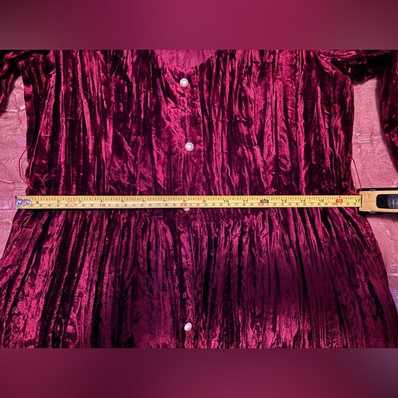 NWT Batsheva Burgundy Velvet Dress - Picture 6 of 7